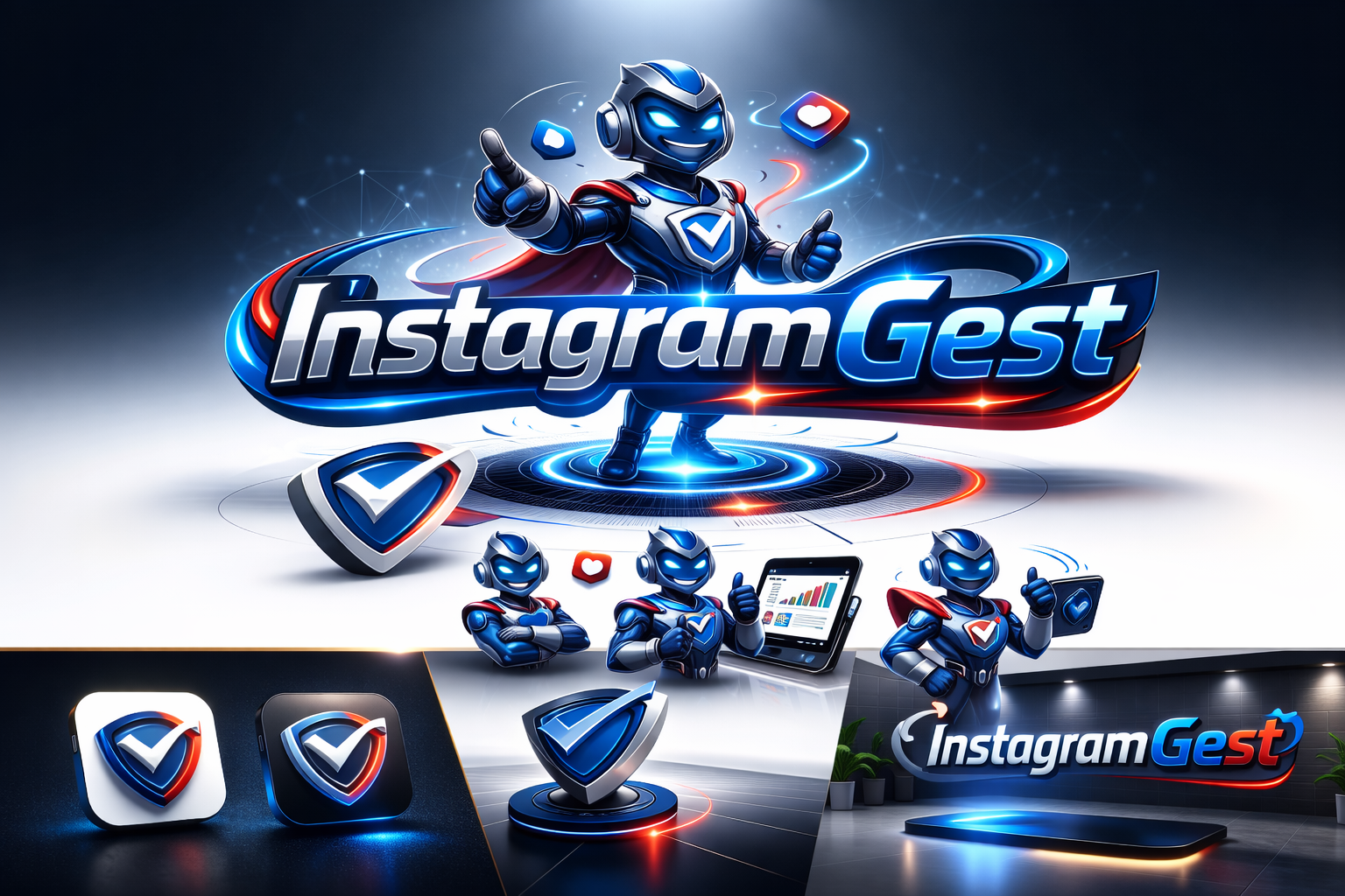 Prévia do painel do InstagramGest com calendário e métricas